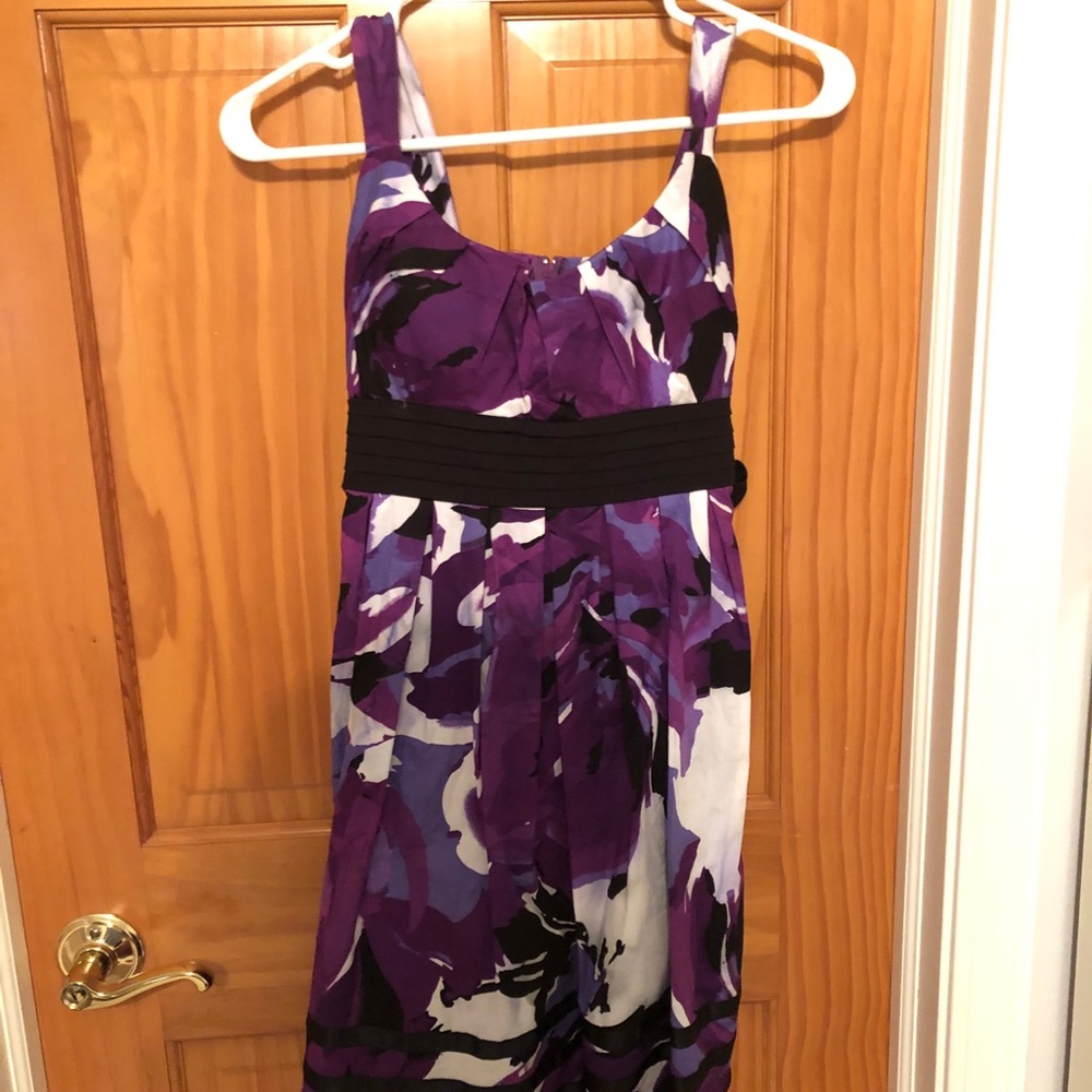 Purple Floral Short Sun Dress